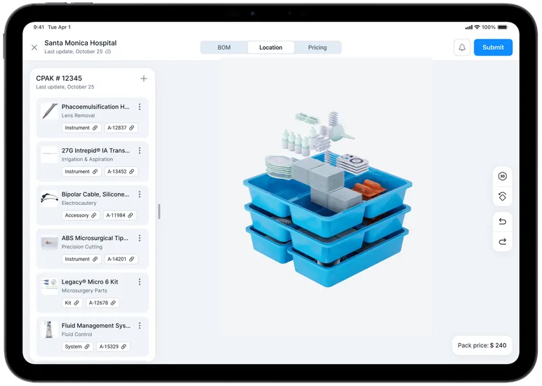 Alcon iPad interface preview