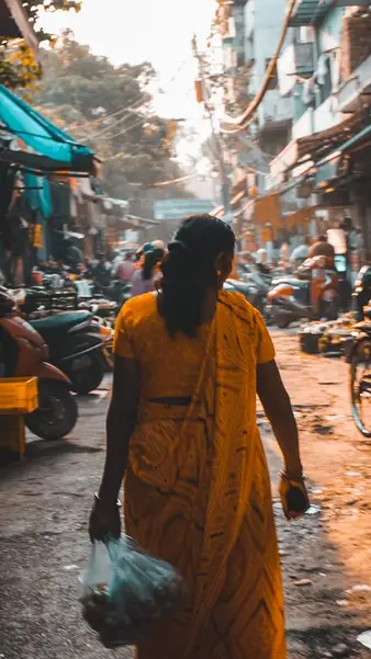Walking home through the market
