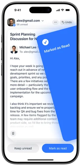 NoMail mobile interface preview