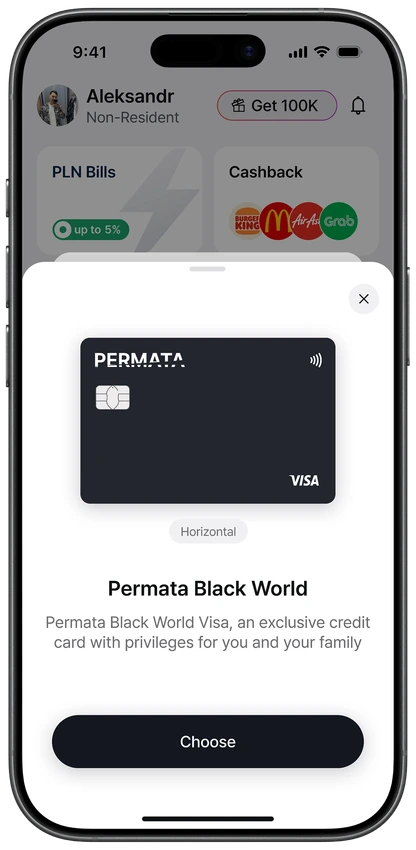 Permata Bank mobile interface concept