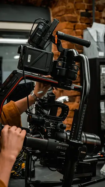 A camera rig on set
