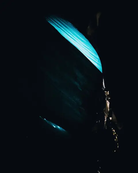 Blue light on a dark shape