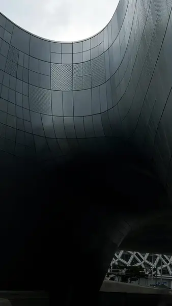 The curved metal skin of Dongdaemun Design Plaza